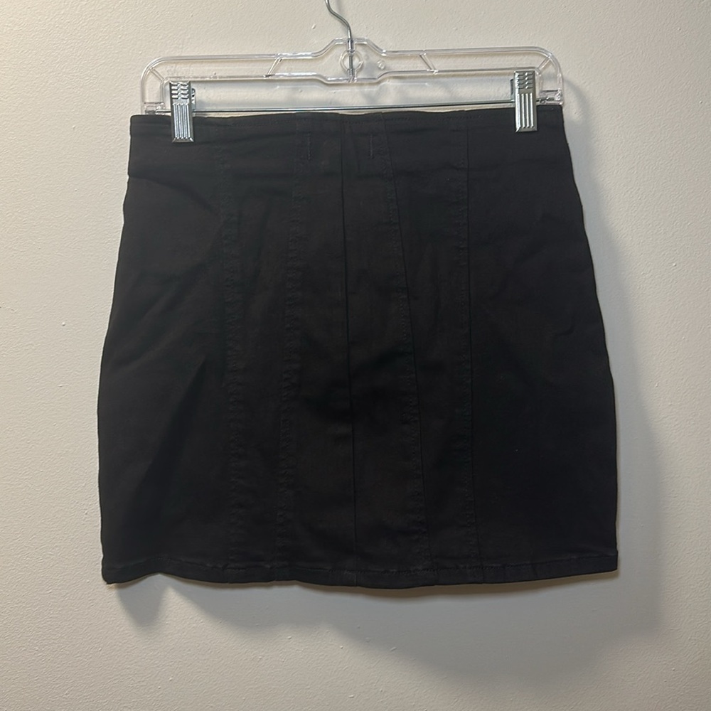 Free People We The Free Womens Black Layla Denim Mini Skirt Sz 4 Style OB1674253 - Picture 5 of 7